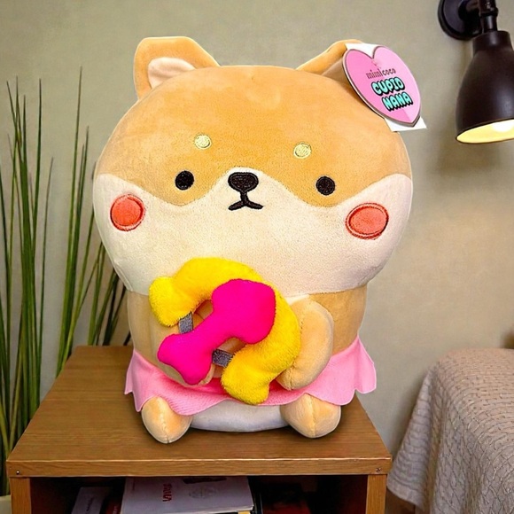 Mimicoco Other - Mimicoco Cupid Nana Weighted Plushie Dog Wings Heart Bow Valentine’s Day Plushie